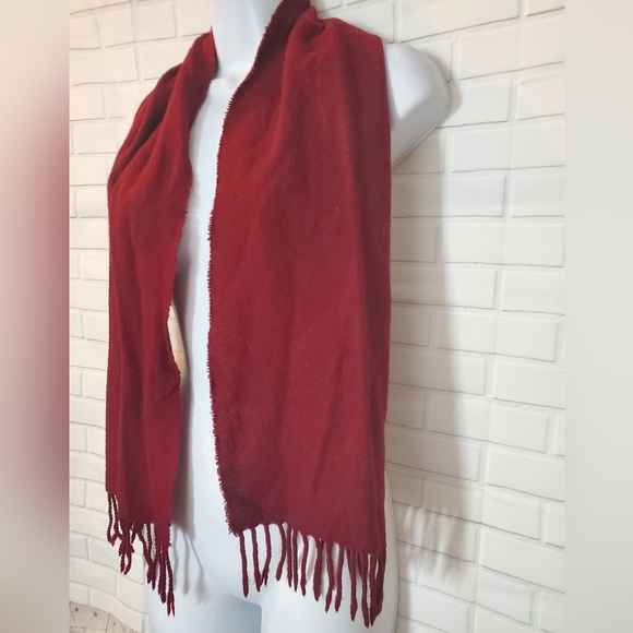 Burgundy Fringe Scarf - Picture 3 of 7